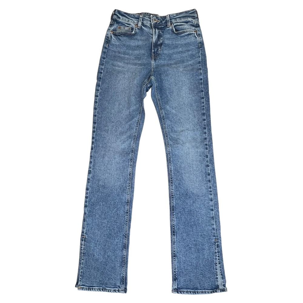 H&M high waist flare split hem jeans size 8 waist 28”